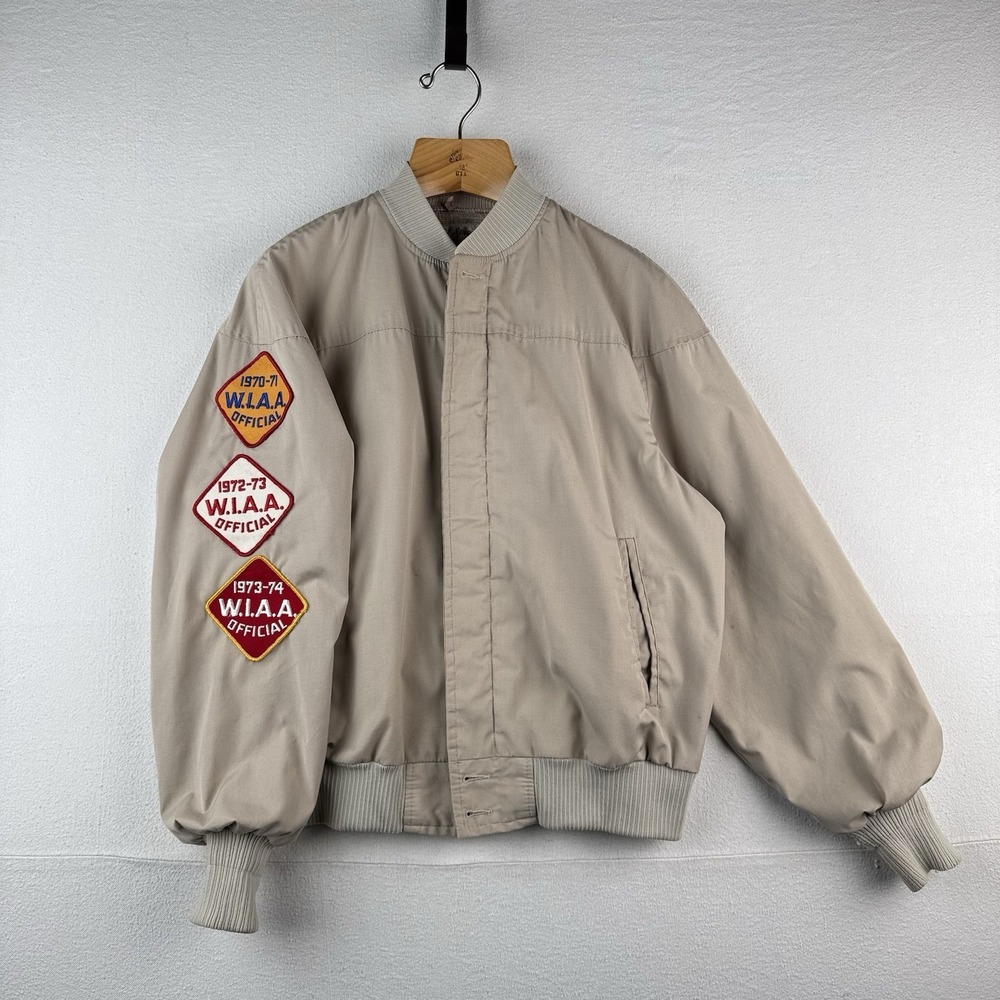 70's Vtg Field & Stream‎ Gordon & Ferguson Men's 44 Bomber Jacket WIAA Patches